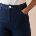 Dark Blue Denim Putney Barrel Leg Jeans