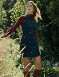 Blue Floral Embroidered Cord Anthea Mini Dress