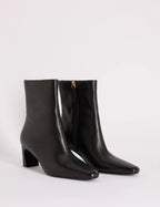 Black Leather Ottilie Ankle Boots