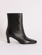 Black Leather Ottilie Ankle Boots