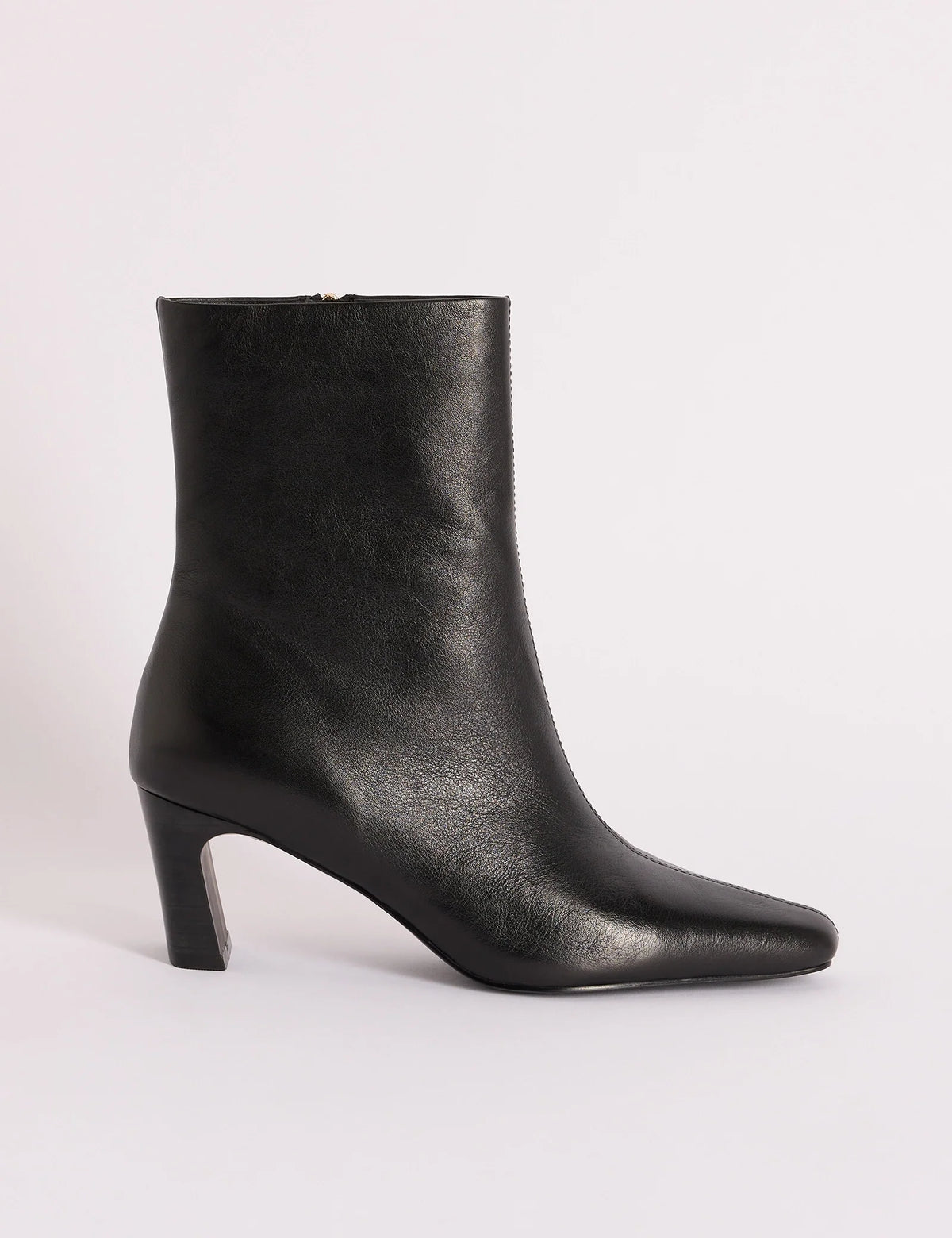 Black Leather Ottilie Ankle Boots