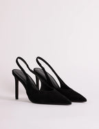 Black Suede Sling Back Heel