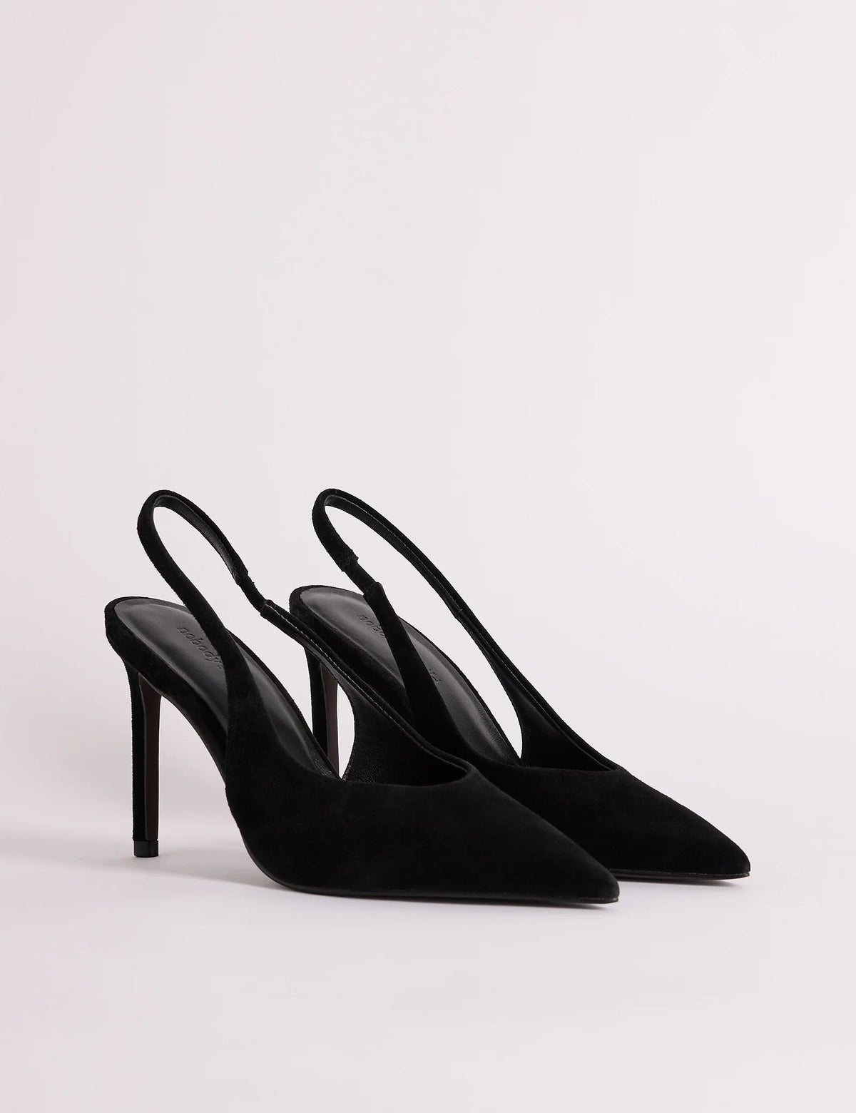 Black Suede Sling Back Heel