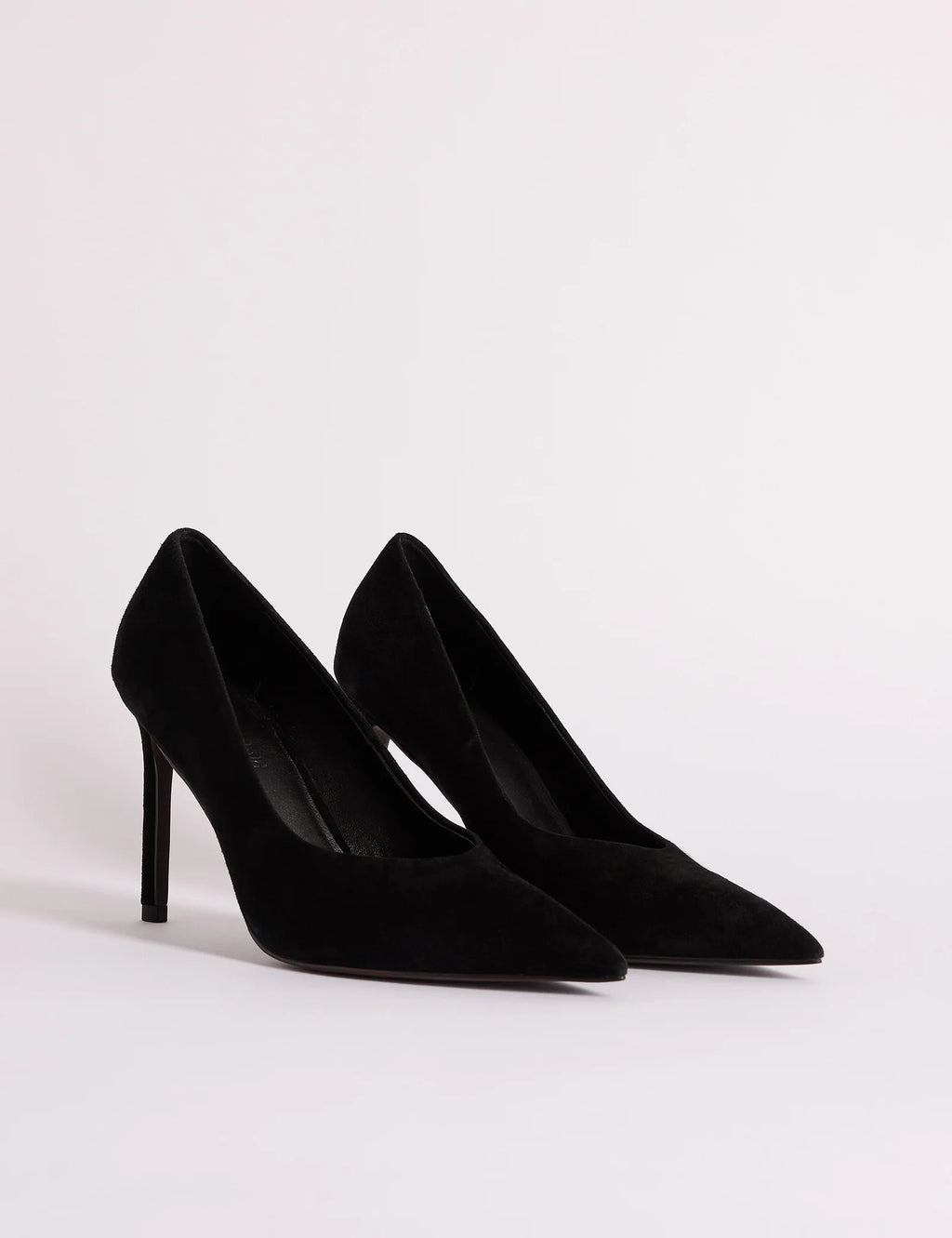 Black Suede Pointed Toe High Heels