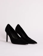 Black Suede Pointed Toe High Heels