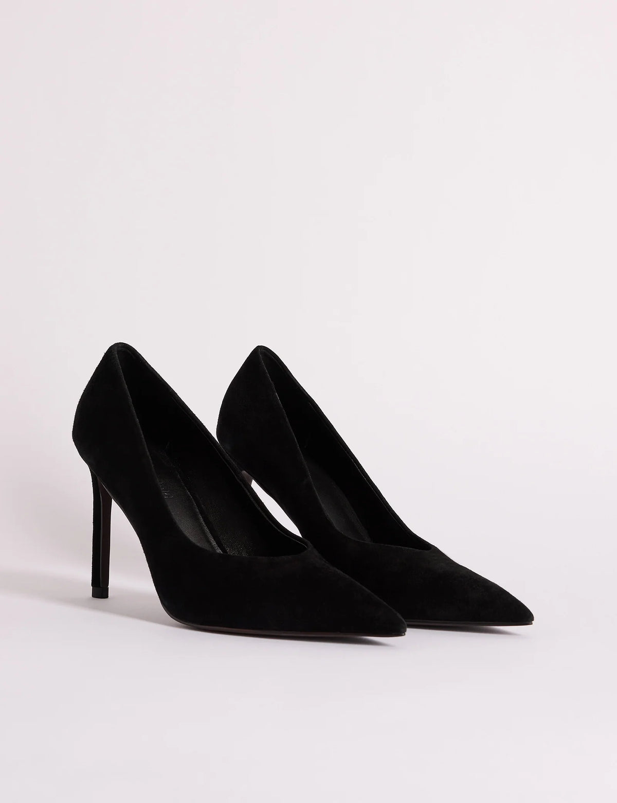 Black Suede Pointed Toe High Heels