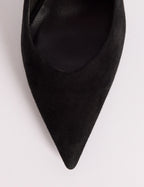 Black Suede Sling Back Heel
