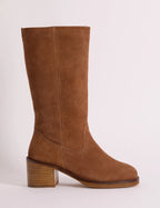 Tan Suede Buckled Boots