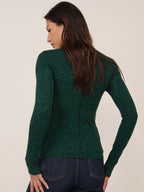 Green Leopard Print Long Sleeve Top