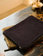 Olive Green Quilted Velvet Laptop Case
