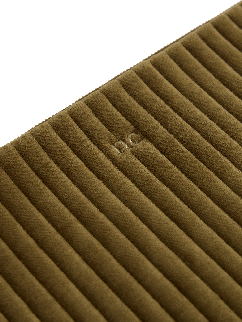 Olive Green Quilted Velvet Laptop Case