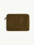 Olive Green Quilted Velvet Laptop Case