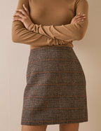 Brown Heritage Check Pelmet Mini Skirt