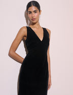 Black Velvet Joey Midi Dress