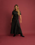 Black and White Polka Dot Gaia Maxi Dress