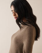 Brown Cashmere Funnel Neck Jumper