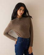 Brown Cashmere Funnel Neck Jumper