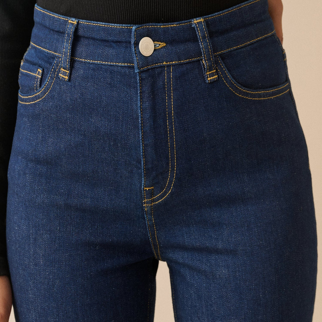 Dark Blue High Rise Golders Slim Leg Jeans