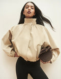 Stone Funnel Neck Balloon Sleeve Murphy Jacket