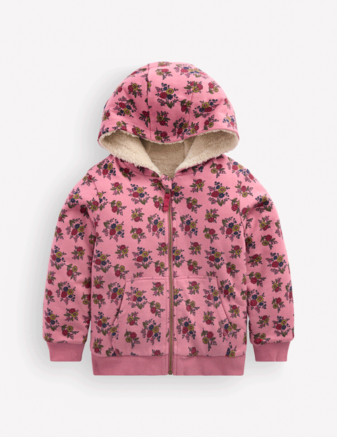 Reversible Borg Hoodie-Dusty Rose Sprouting Garden