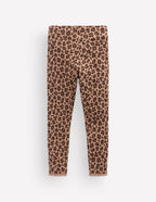 Ribbed Leggings-Brown Leopard