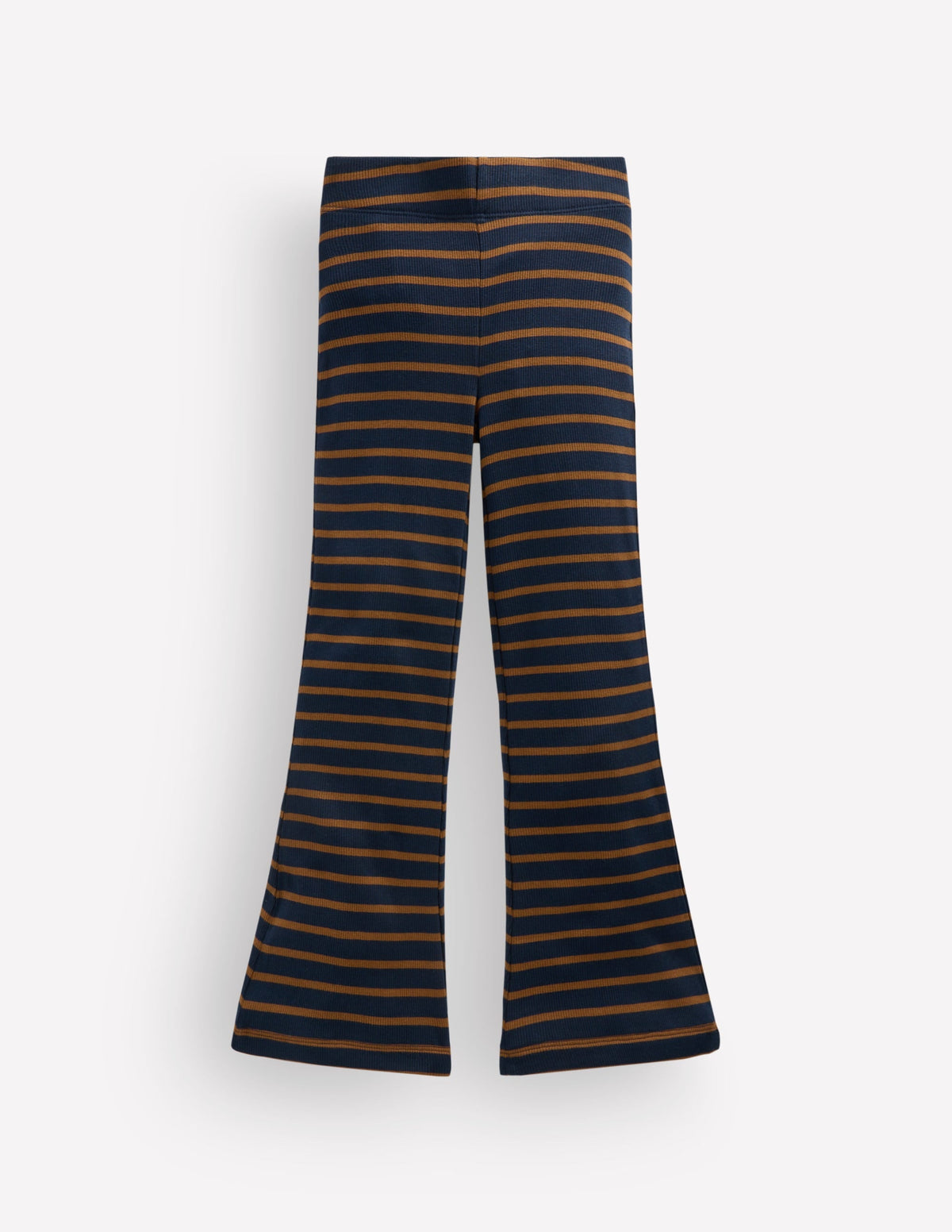 Ribbed Flared Leggings-Navy Stripe