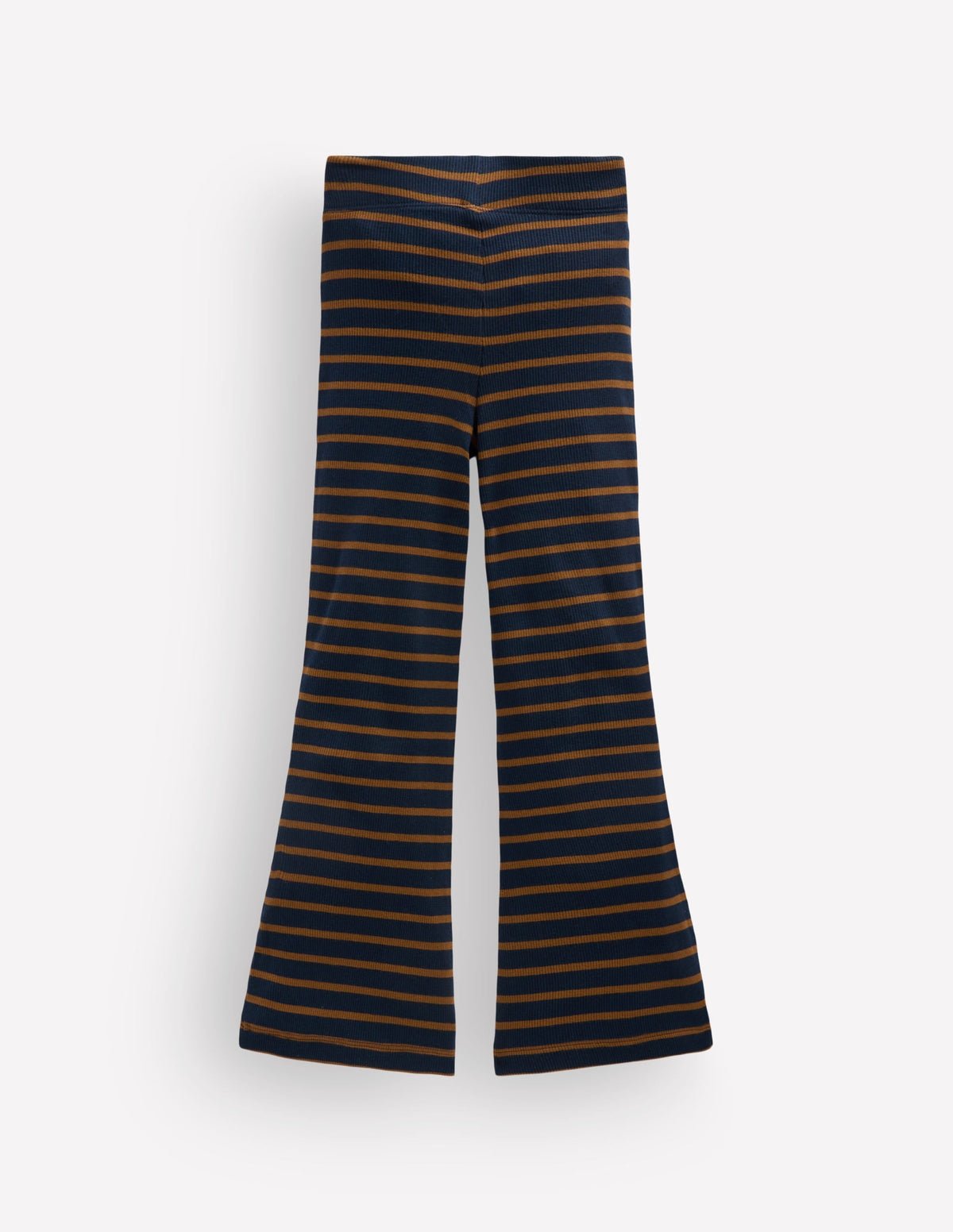 Ribbed Flared Leggings-Navy Stripe
