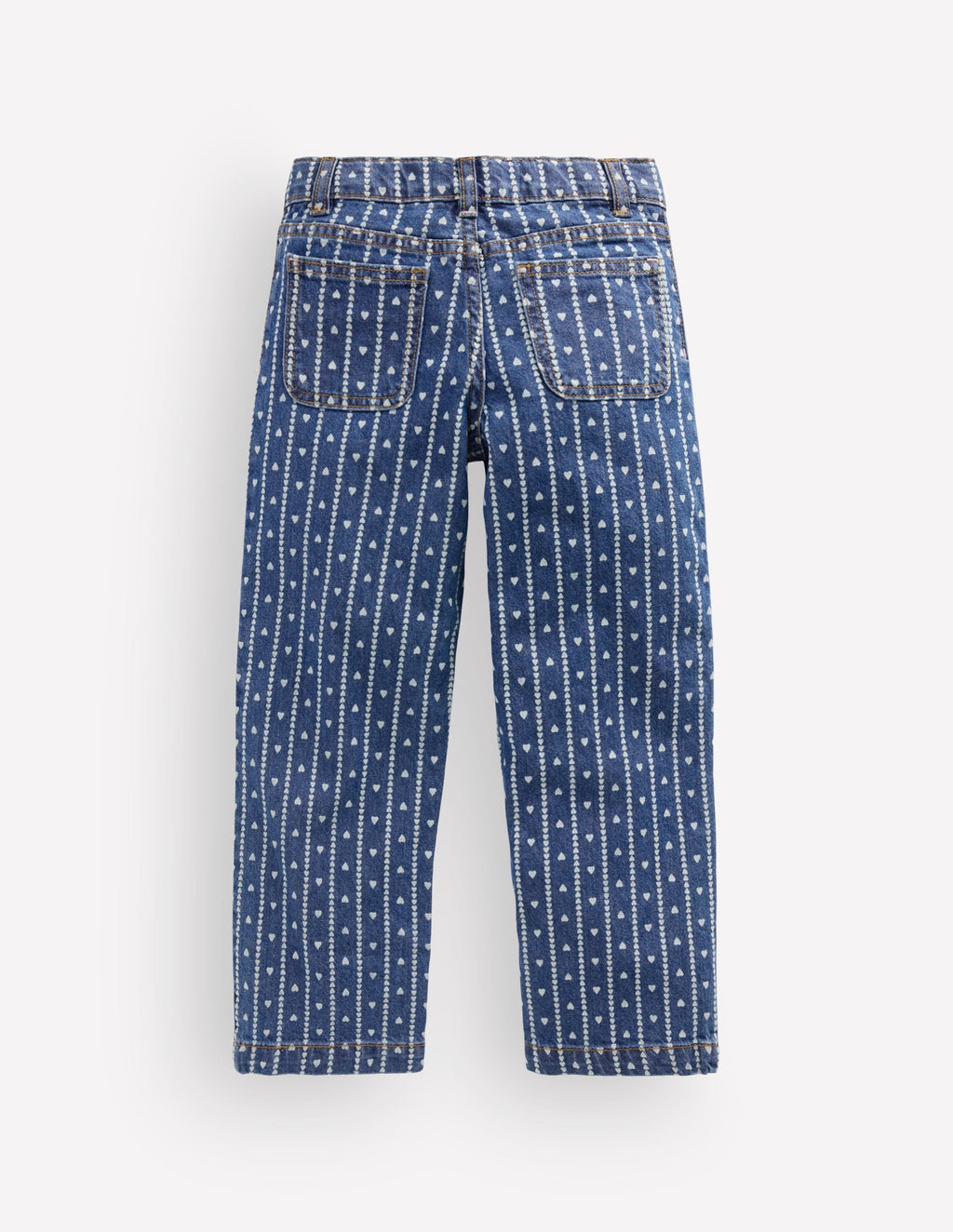 Patch Pocket Straight Jeans-Hearts
