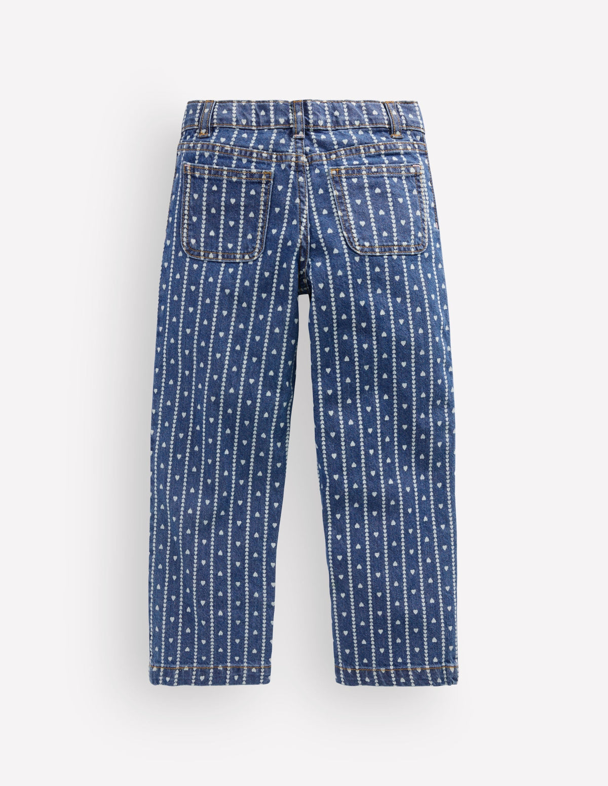 Patch Pocket Straight Jeans-Hearts