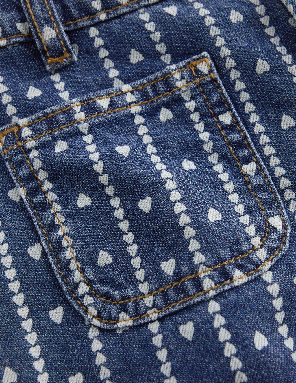 Patch Pocket Straight Jeans-Hearts