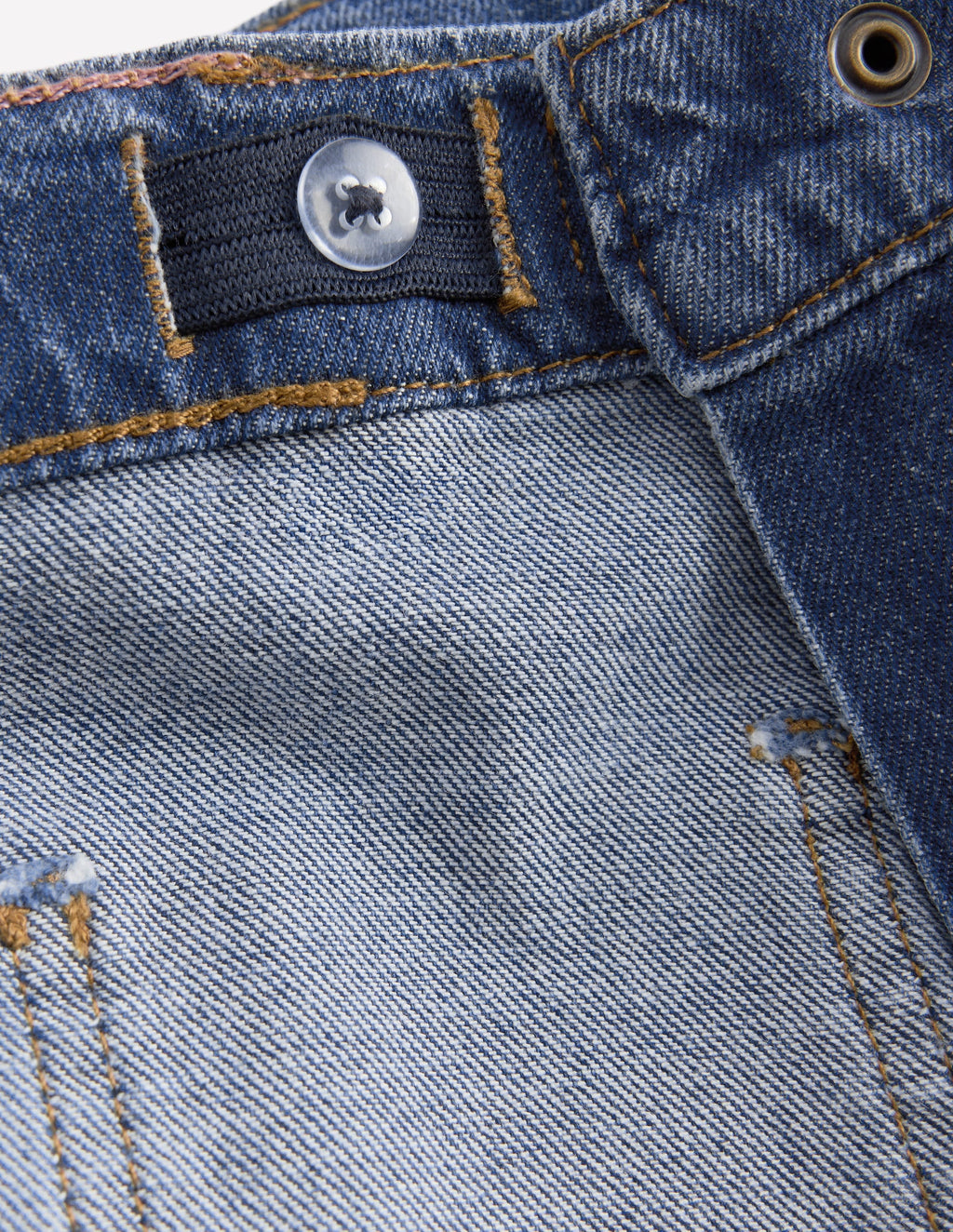 Patch Pocket Straight Jeans-Denim Embroidery