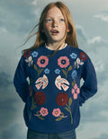 Bobbie Appliqué Sweatshirt-Navy Bird Placement