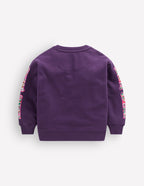 Bobbie Appliqué Sweatshirt-Calla Lily Purple Skeleton