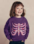 Bobbie Appliqué Sweatshirt-Calla Lily Purple Skeleton