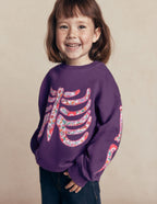 Bobbie Appliqué Sweatshirt-Calla Lily Purple Skeleton