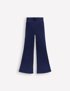 Ribbed Flared Leggings-College Navy