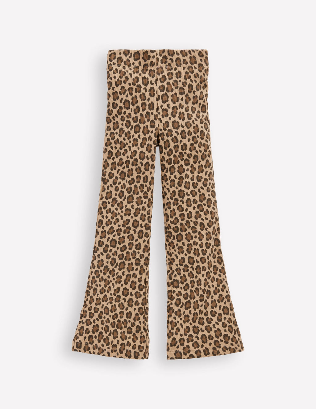 Ribbed Flared Leggings-Leopard