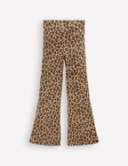 Ribbed Flared Leggings-Leopard