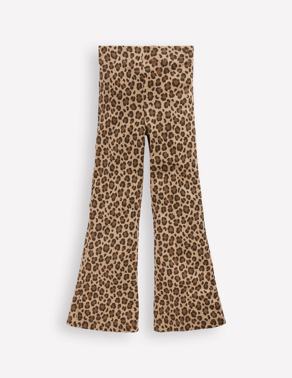 Ribbed Flared Leggings-Leopard