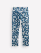 Fun Leggings-Sapphire Blue Floral Blue