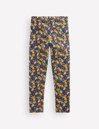 Fun Leggings-French Navy Mixed Flowerbed