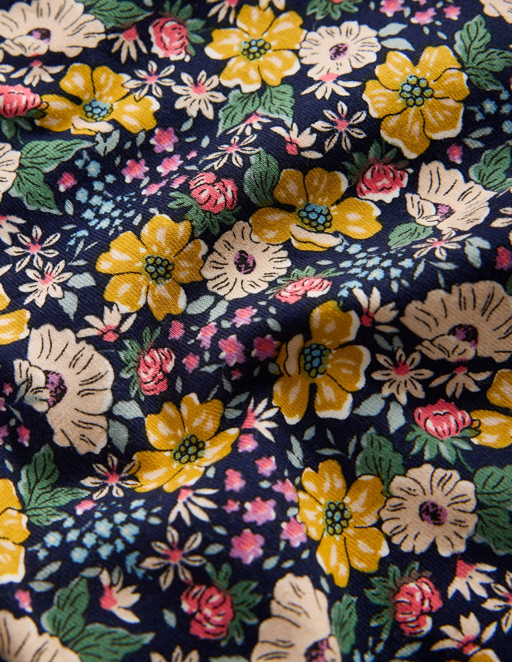 Fun Leggings-French Navy Mixed Flowerbed