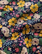 Fun Leggings-French Navy Mixed Flowerbed