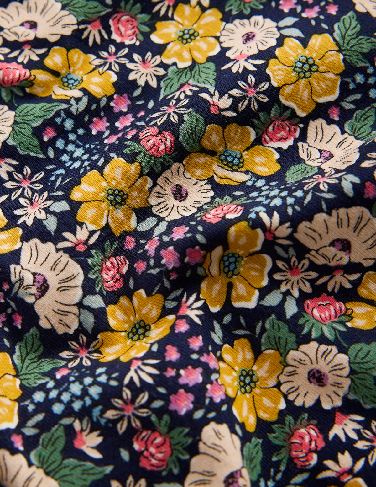 Fun Leggings-French Navy Mixed Flowerbed