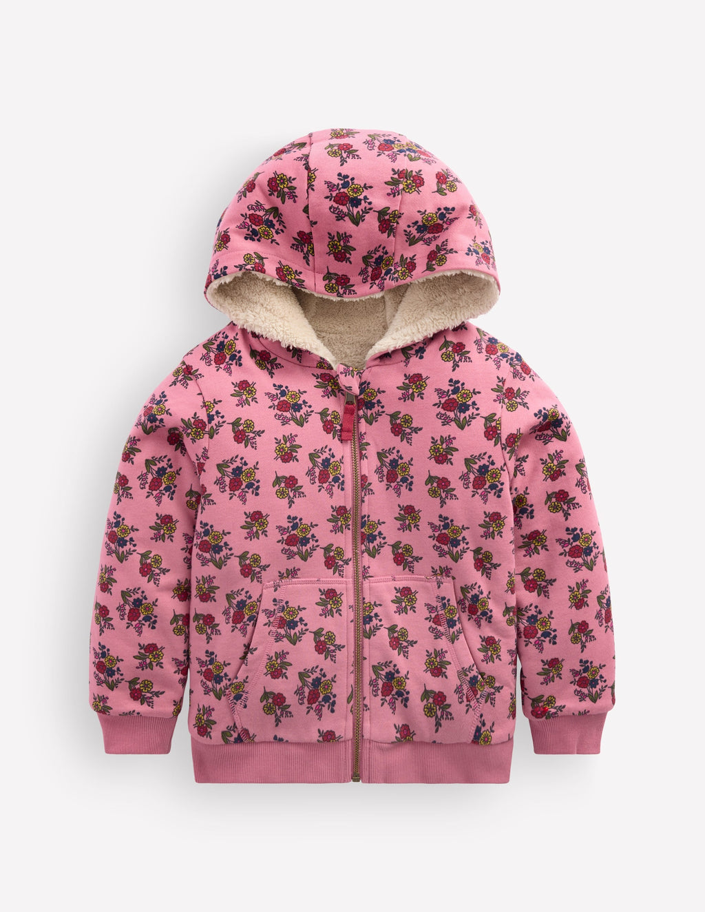 Reversible Borg Hoodie-Dusty Rose Sprouting Garden