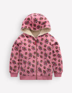 Reversible Borg Hoodie-Dusty Rose Sprouting Garden
