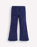 Flared Cord Leggings-Sapphire Blue