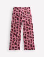 Wide Leg Printed Jogger-Vintage Rose Sprouting Garden