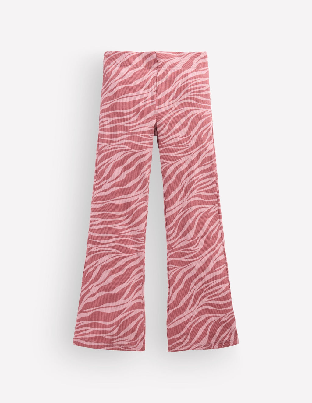 Ribbed Flared Leggings-Vintage Pink Zebra