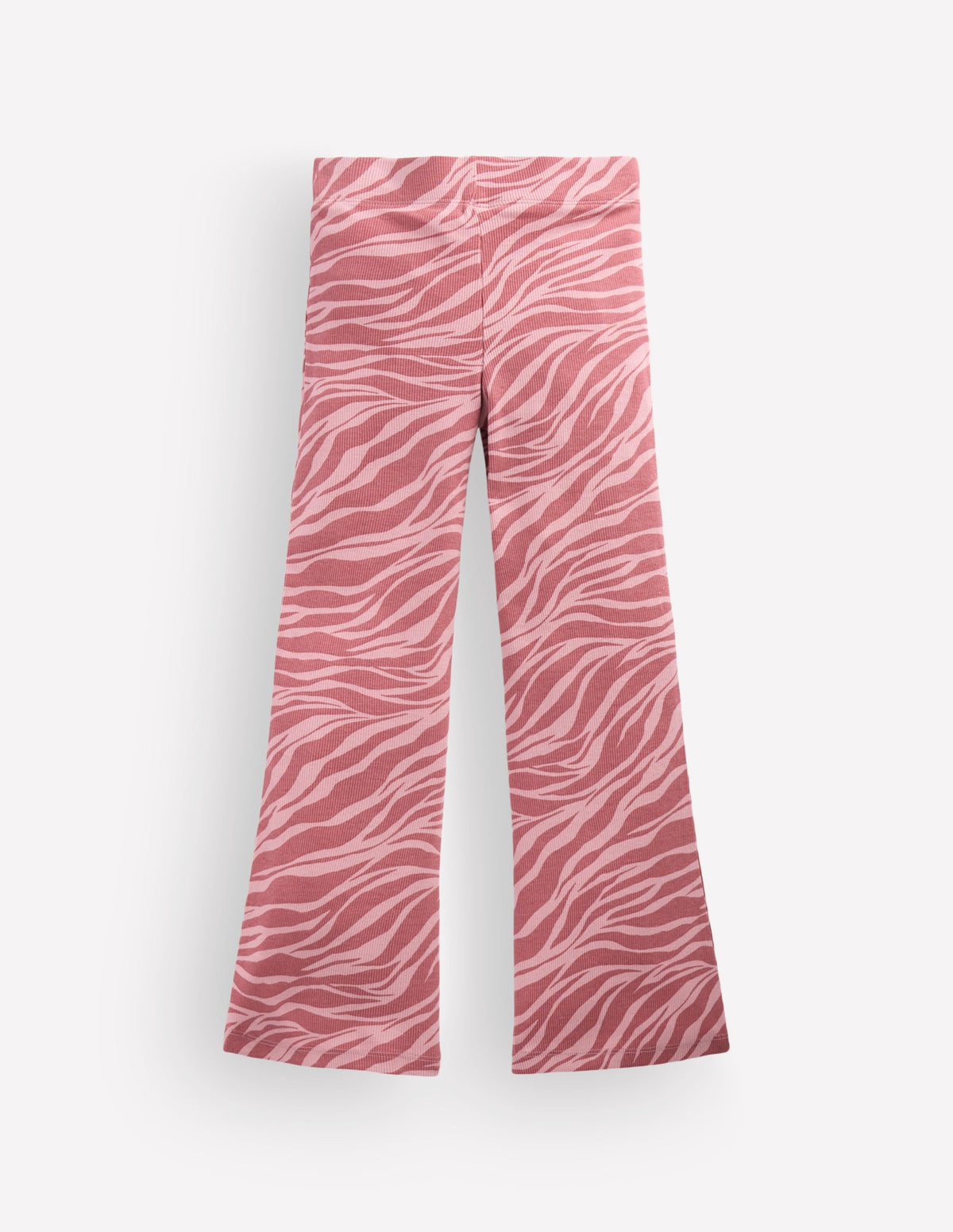 Ribbed Flared Leggings-Vintage Pink Zebra
